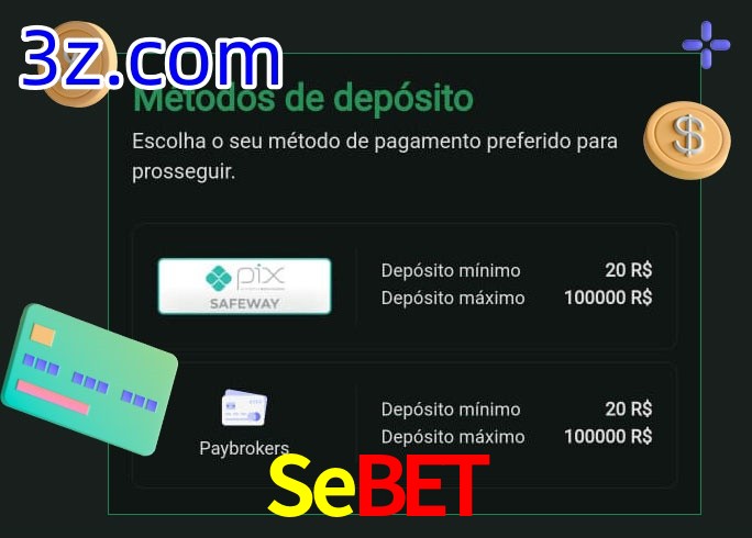 O cassino Sebet oferece uma grande variedade de métodos de pagamento